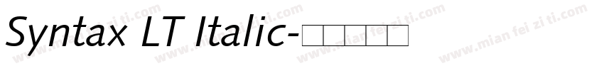 Syntax LT Italic字体转换